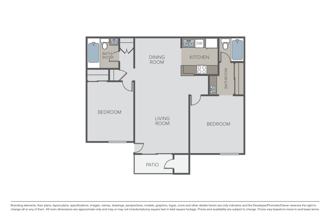2 Bed 2 Bath (E) - Bridgeport