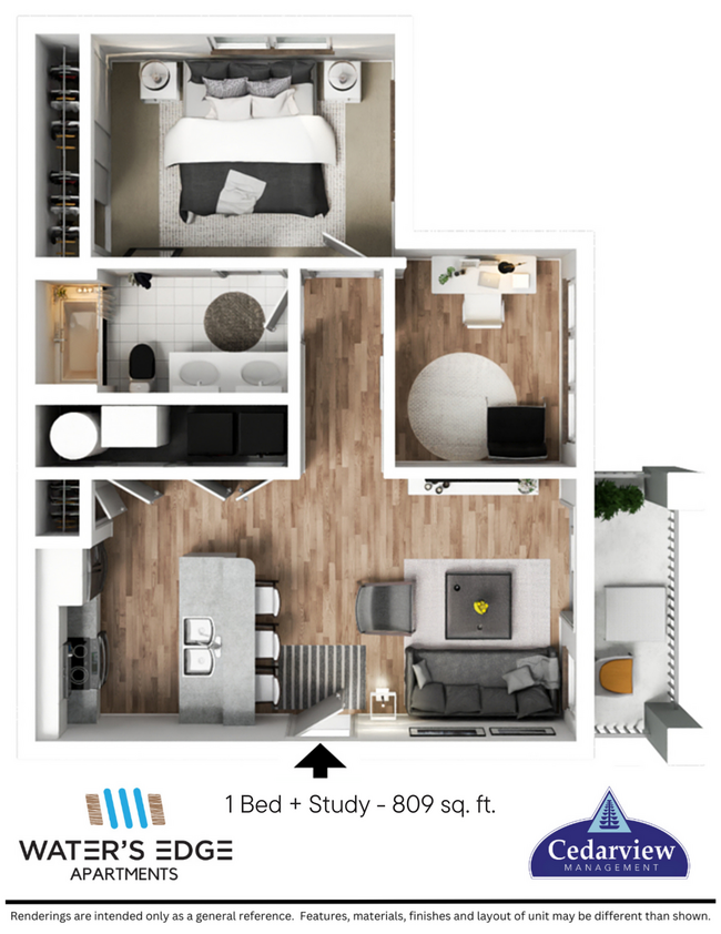 Floorplan - Waters Edge Apartments Bloomington