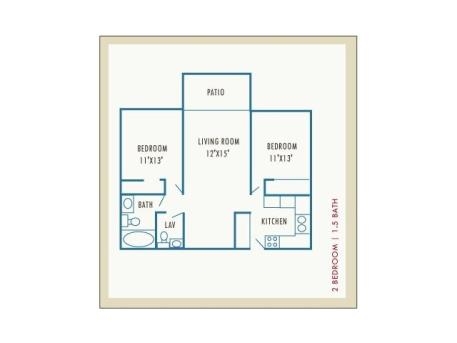 2BR/1.5BA - Westford Park Apartments