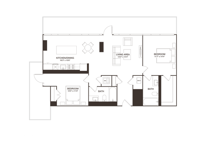 Floorplan - 8001 Woodmont