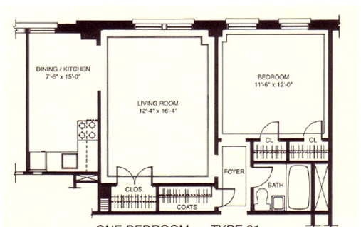 One Bedroom- Type 31 - Wayland Manor