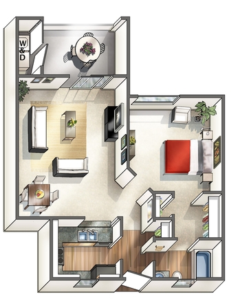 1BR/1BA - Vaseo Apartments