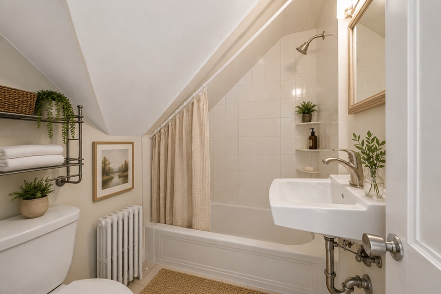 2nd floor Bathroom Virtually Staged - 483 New York Ave