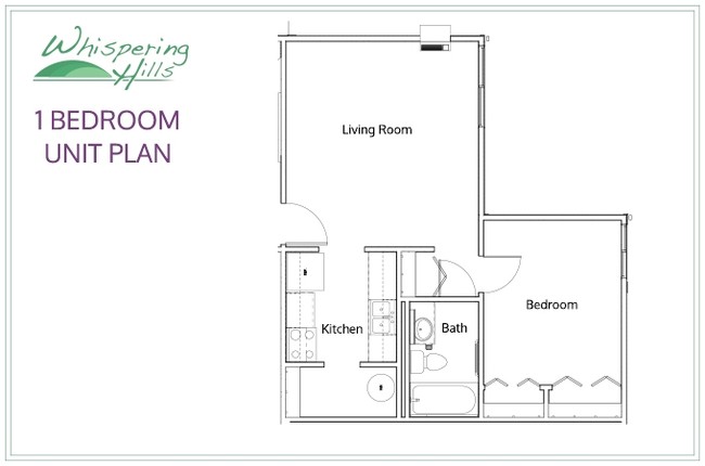 1 Bedroom Unit Plan - Whispering Hills Apartments