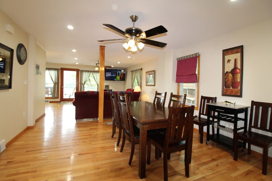 Dining area and modern open floor paln - 102 Holiday Ln