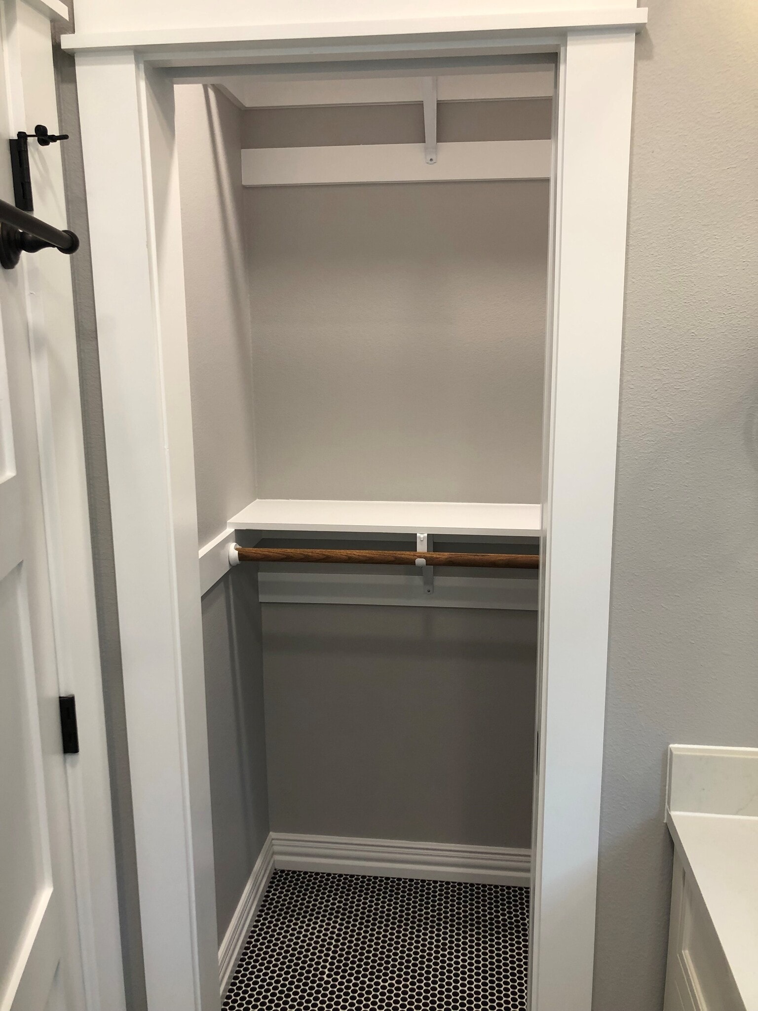 each closet is large and extends 5' (length of bathroom) - 1928 Harold St