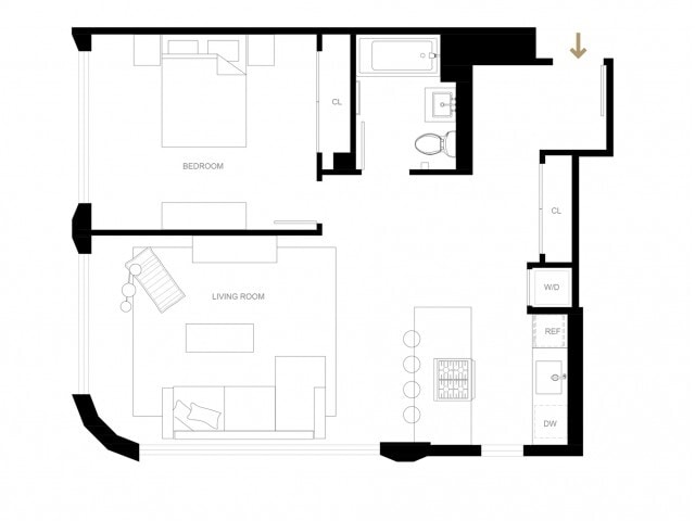 1 bed 1 bath A27-R - The Chelsea