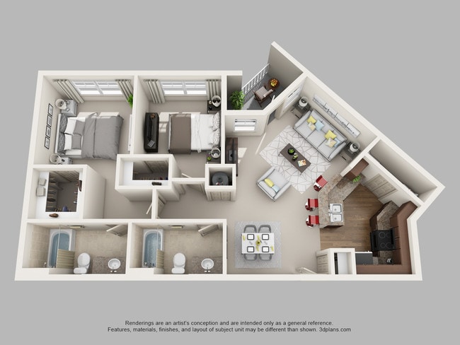 B2 2 Bedroom 2 Bath 1132sf - Riversong Apartment Homes
