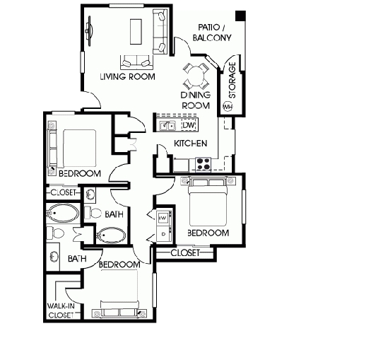 3BR/2BA - Versante Apartment Homes