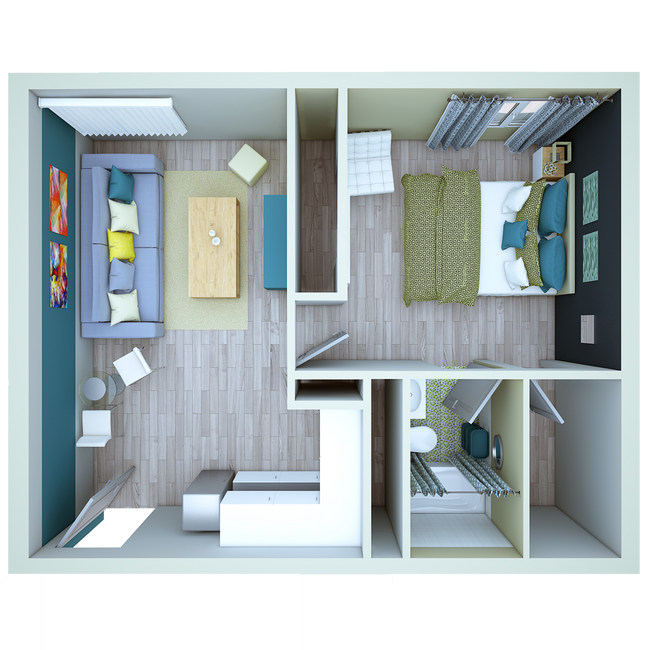 1 Bedroom A - Vue at 3rd Street