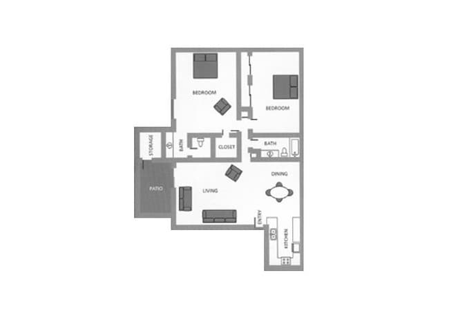 Floorplan - Townhomes on the Park Apartment Homes
