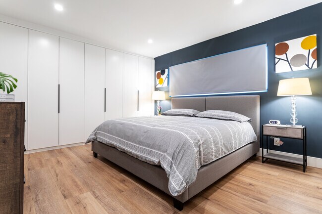 King Bed with Black out roller shade - 1907 Malcolm Ave