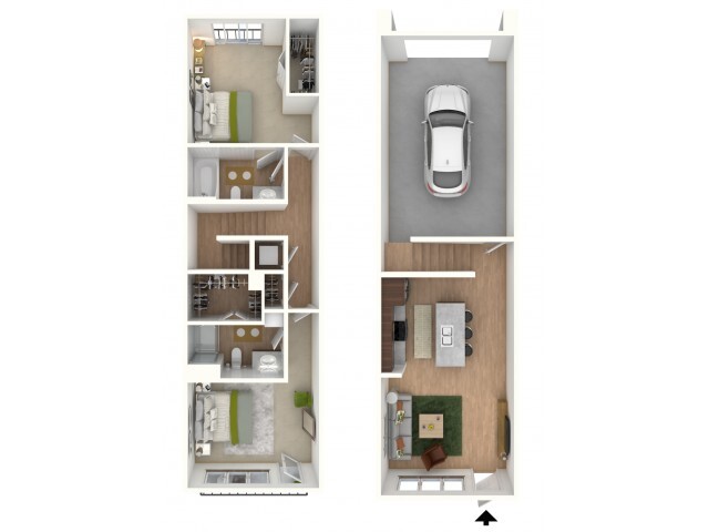 TH1 - floor plan w/furniture display - Northside Apartments