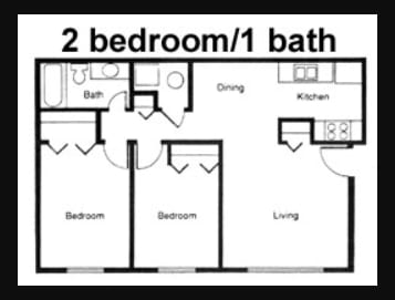 2 bed floorplan - Laredo House Apartments