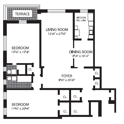 2BR/2BA - The Hyde Park