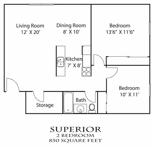 Floorplan - 624 Huron Apartments