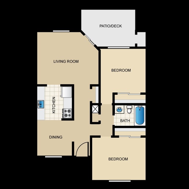 2BR/1BA - Meridian West Apartments