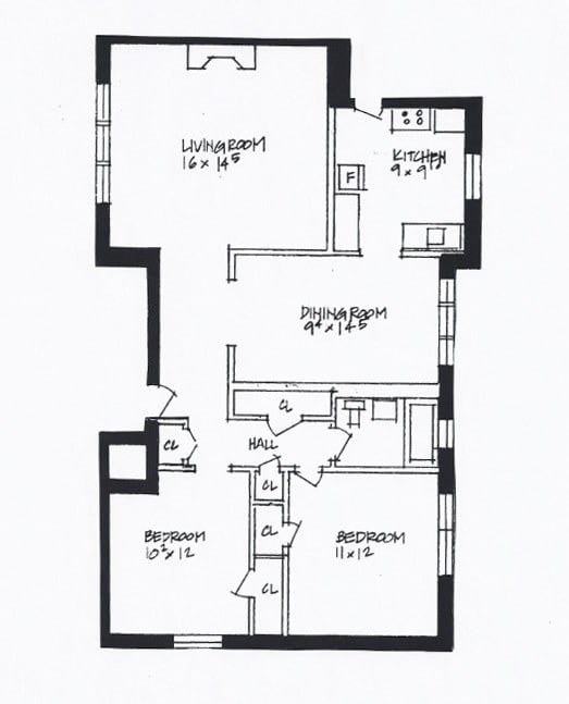 Floorplan - 609-17 N. Sheridan Rd.