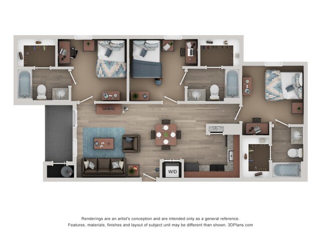 C1 Floor Plan - Flatts at South Campus