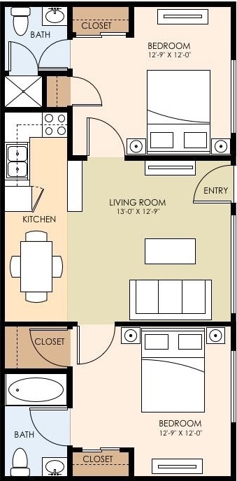 2BR/2BA - The Arbors at Mountain View Apartments