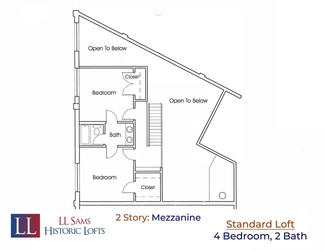Standard 4-2 Mezzanine Floor Plan - LL Sams Apartments