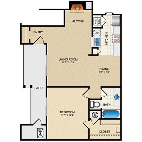 Floorplan - Waterford Place Apartments & Townhomes