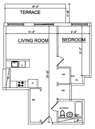 1BR/1BA - Ocean Blue