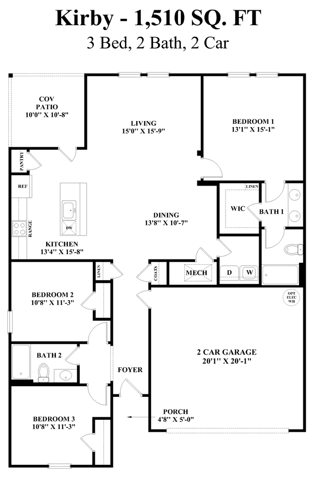 Kirby - Floorplan - Villas at Oak Bend