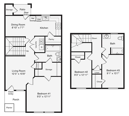 3BR/2BA - Pendleton Townhomes