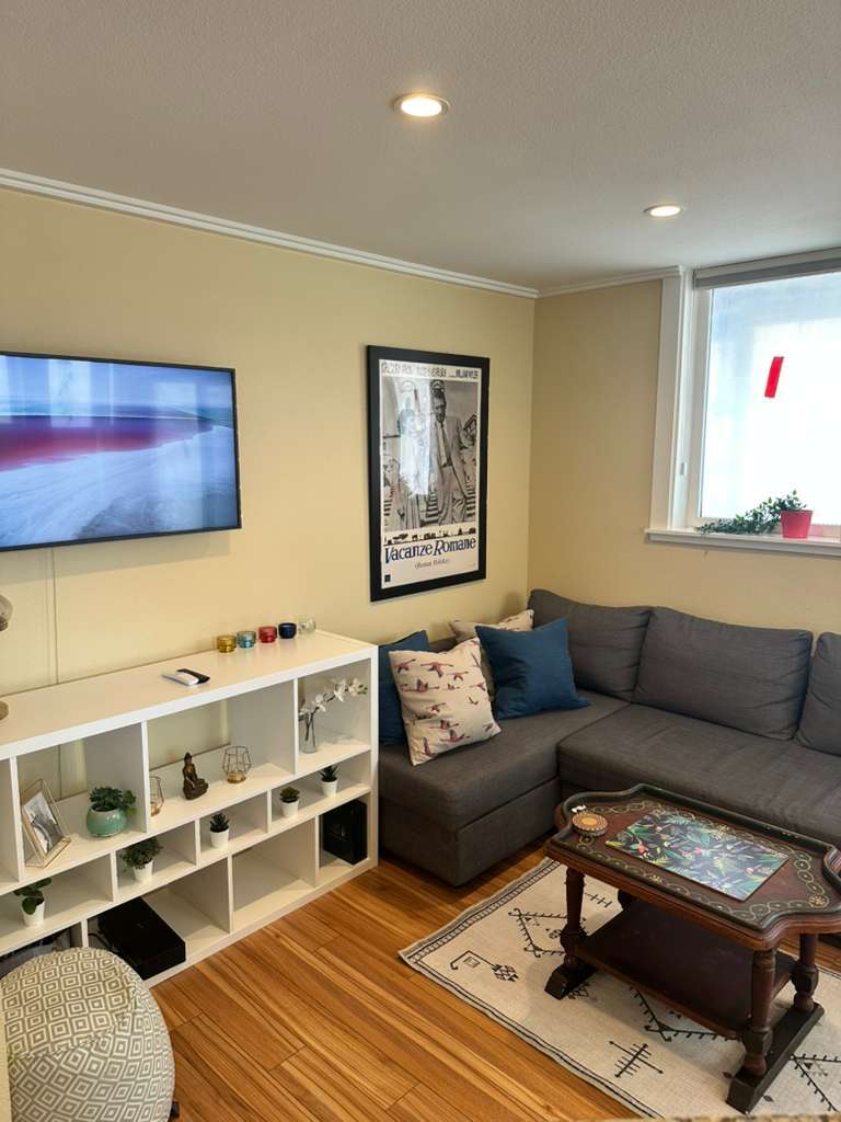 Living room couch and TV - 626 4th Ave W