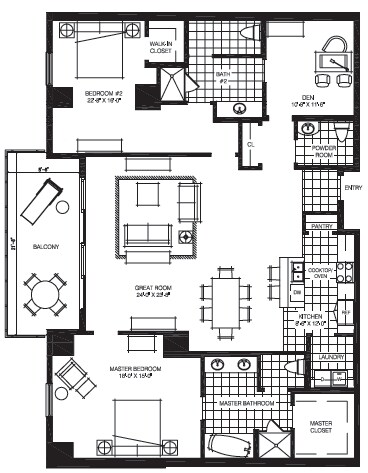 2BR/2.5BA - The Mark