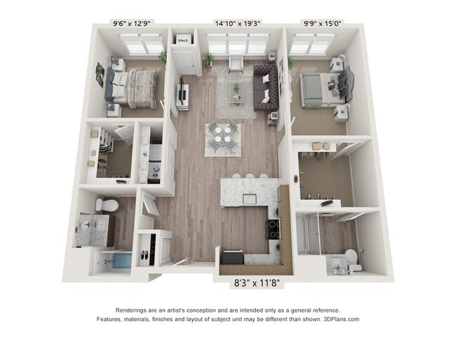 Two Bedroom 1,135 square feet - The Crossings at Ambler Station
