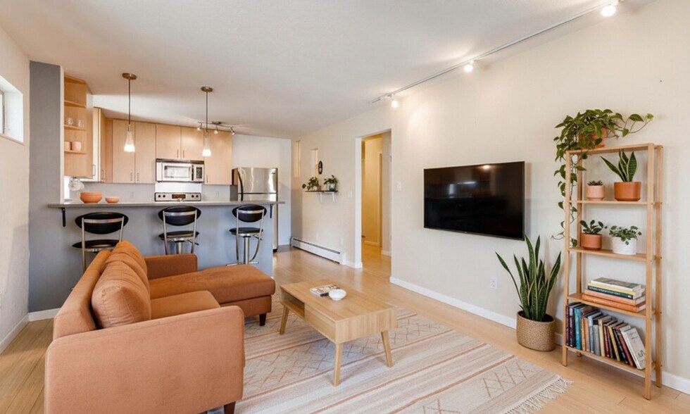 Virtual Staging- Open Concept - living/kitchen - 188 S Logan St