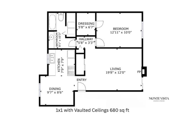 1x1 with Vaulted Ceilings l 680 sq ft l Monte Vista - Monte Vista Apartments