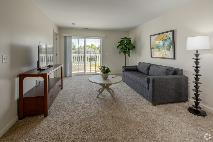 2BR, 1BA - 825SF - Living Room - Fox Run Senior Apartments