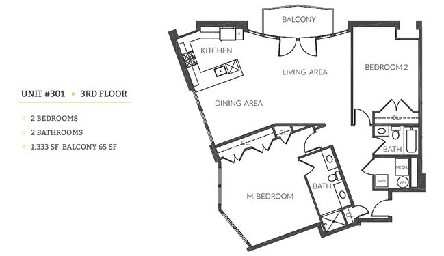 2BR/2BA - 3800 Lofts