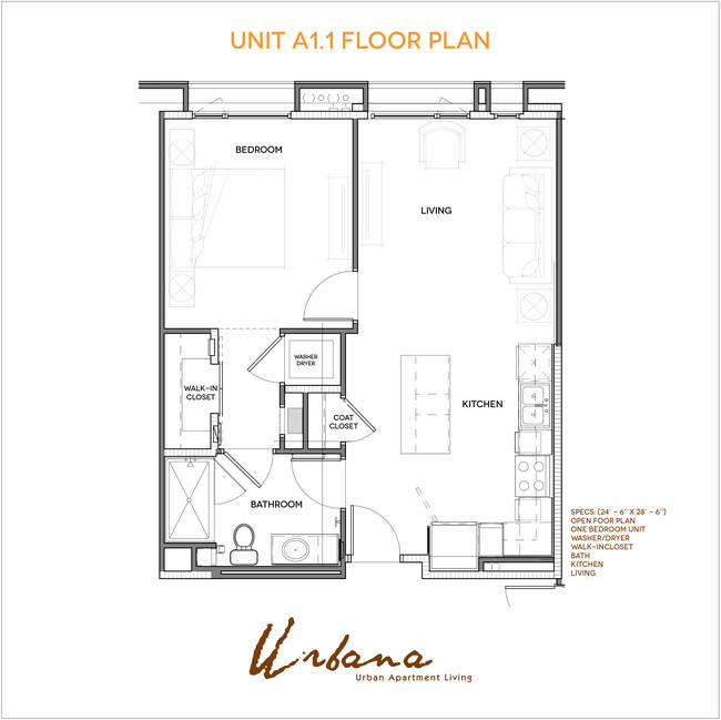 A1 Floorplan - Urbana Chula Vista Luxury Apartments