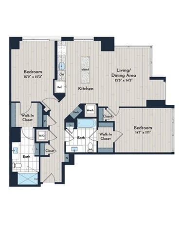 2B-4m Floor Plan - Meridian 2250 at Eisenhower Station