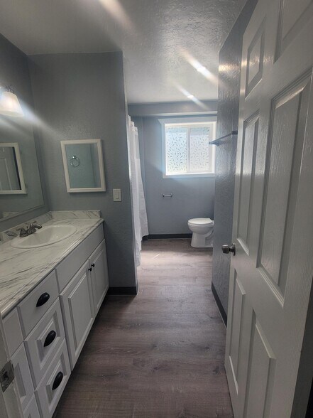 Bathroom with New Cabinets - 1034 Bulloch Cir