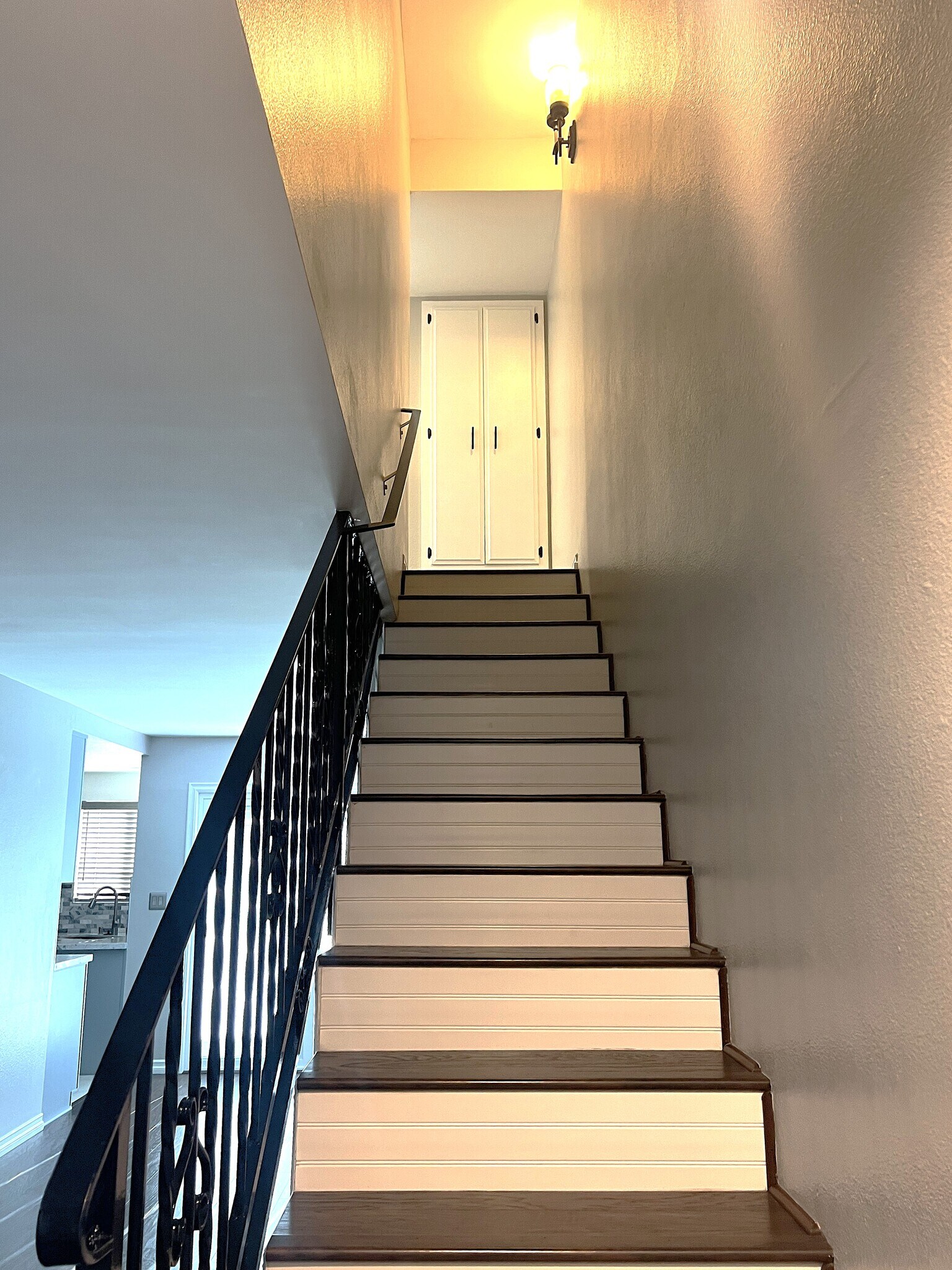 2 tone wood laminated steps - 338 W Plymouth St