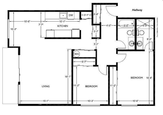 2BR/2BA - Corner House Apartments