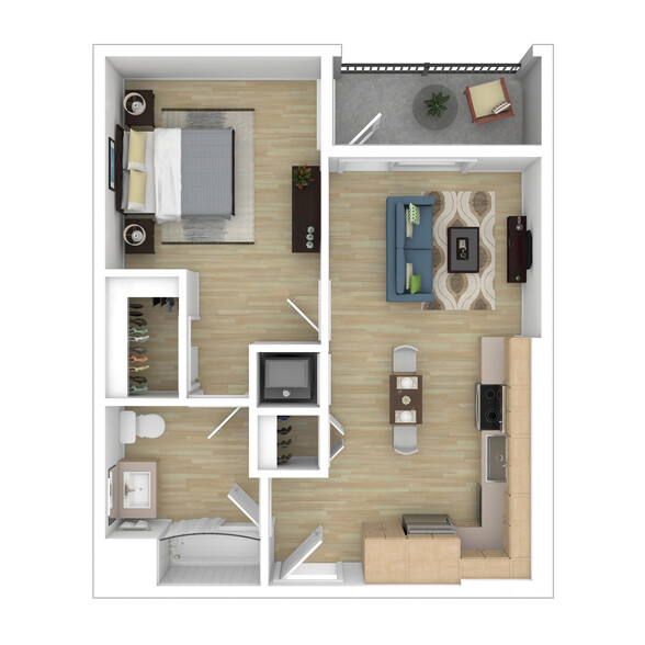 One Bedroom Floor Plan - The Wilson