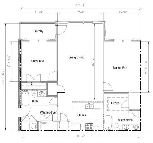 2BR / 2BA - Hayden Place