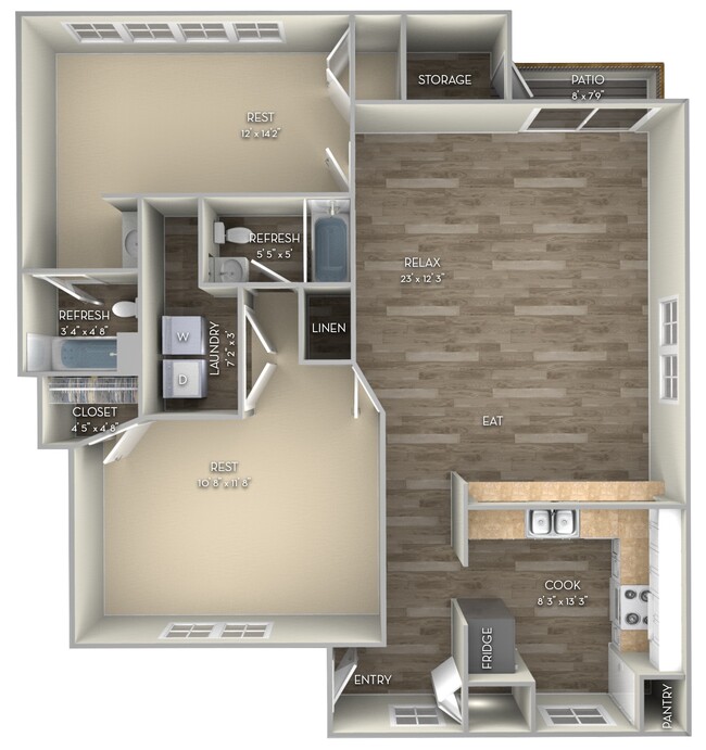 Floorplan - Hunter's Ridge Apartments