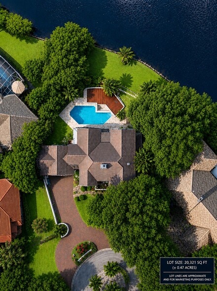 Arial view of the property. Koi pond and BBQ area is not showing in this photo. - 10244 Vestal Ct