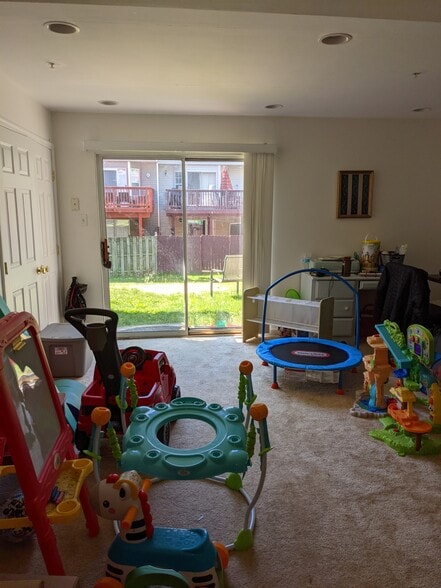 Looking out the back door of the basement - 6250 Deep River Canyon