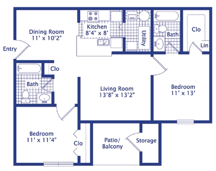 2BR/2BA - Hanover Terrace