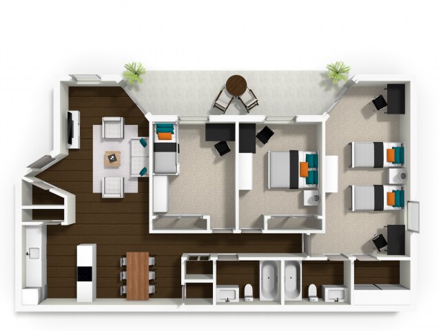 3x2 Flat - La Salle Apartments