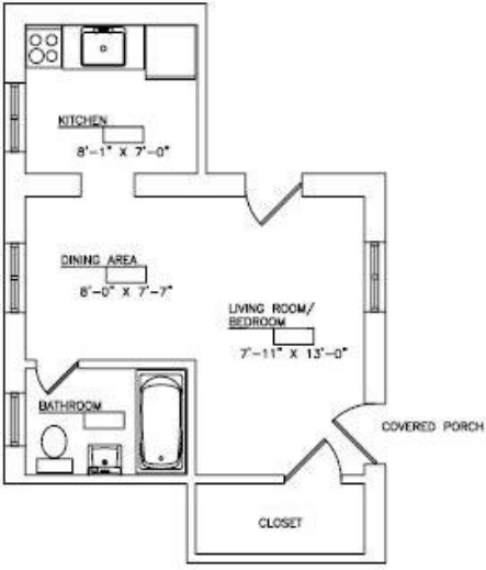 1BR/1BA - College Arms