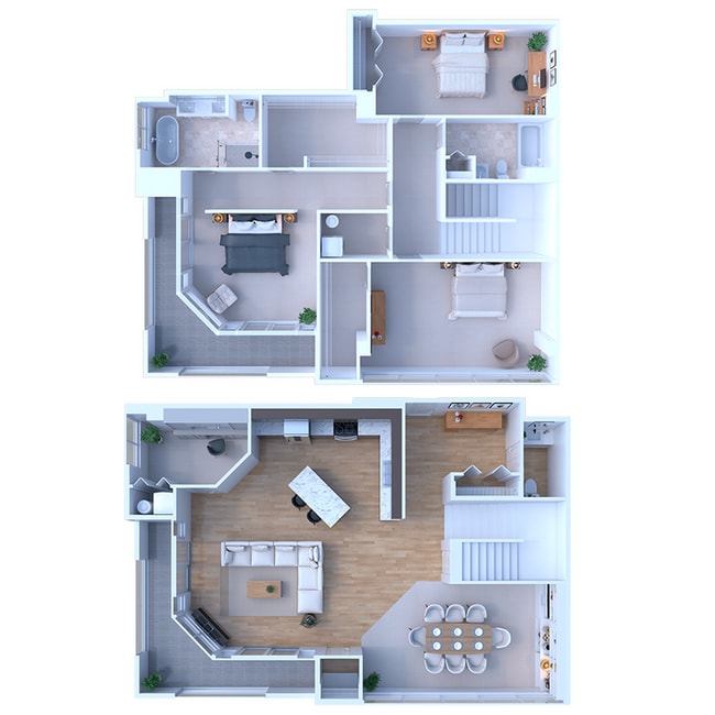 3 Bedroom / 2.5 Bathroom Penthouse - 2,806 - Apartments at River View